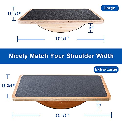 Tabla de equilibrio de madera de 44,5 cm para escritorio, con rodillo antideslizante, mejora la estabilidad y la resistencia abdominal en la oficina