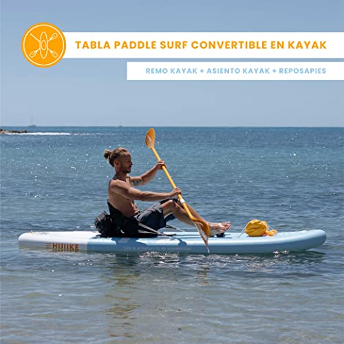 Tabla Paddle Surf Hinchable con Accesorios Premium - HUIIKE |con Remo Doble Uso y Asiento Kayak | Stand Up Paddle de Gran Estabilidad y Resistencia.