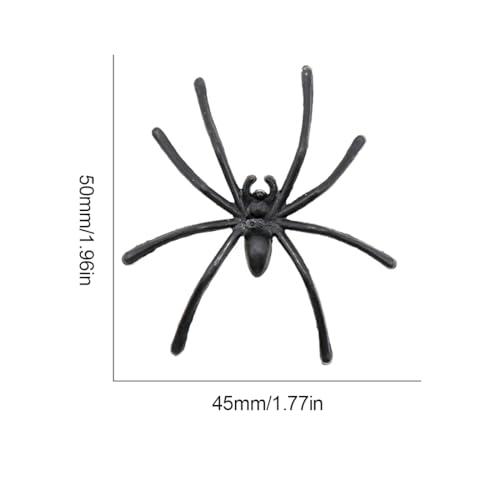 Tadipri 60 Piezas Halloween arañas realistas, plástico pequeño Juguete Falso araña Negro arañas Falsas Terror Divertido Broma apoyos para la decoración de la Fiesta de Halloween