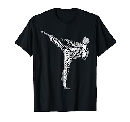 Taekwondo Fighter 5 Principios de TKD Artes Marciales Camiseta