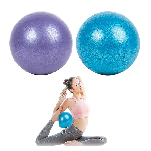 TAFACE 2 bolas de pilates de 25 cm, pequeñas y portátiles, pelotas de yoga de estiramiento, bolas de equilibrio para deportes, adecuadas para pilates, yoga, gimnasia, fitness (púrpura, azul)