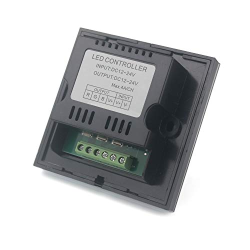 Taikuwu Controlador de panel táctil LED RGB negro 12-24V 288W óptica de diseño de vidrio para tiras de cambio de color 4 pines