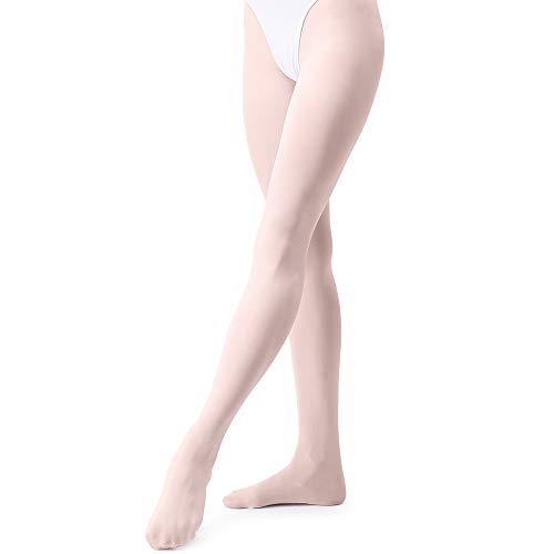 tanzdunsje Medias de ballet Medias de baile con patas Estiramiento para niños pequeños Niña Mujer,Rosado S