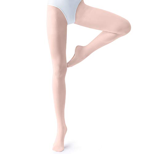 tanzdunsje Medias de ballet Medias de baile con patas Estiramiento para niños pequeños Niña Mujer,Rosado XS