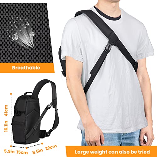TARION TR-S Bolso de hombro para cámara, bolso de viaje impermeable para cámara, mochila para fotografía, bolso de hombro para cámara con cubierta para la lluvia (TR-S-Negro)