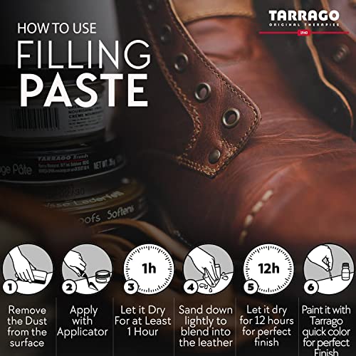 Tarrago | Filling Paste Jar 50ml | Pasta de Relleno para Reparar Todo Tipo de Calzado de Cuero, Cuero Sintético y Goma | Cuidado y Reparación del Calzado | Incoloro