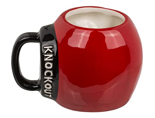 Taza de café con diseño de guante de boxeo, cerámica, 500 m, color rojo y negro