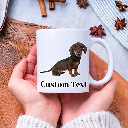 Taza de regalo personalizada para perros y madres de perro salchicha – taza de café blanca de 11 oz – gran regalo para perros