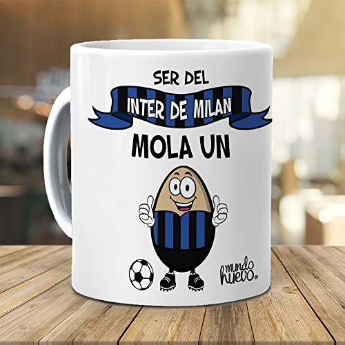 Taza regalo original futbol. Ser del Inter de Milan mola un huevo. Ceramica AAA - 350 ml.