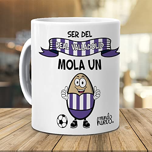 Taza Ser del Real Valladolid mola un huevo. Cerámica AAA - 350 ml.
