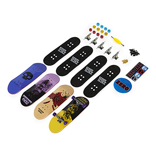 Tech Deck - Finger Skate - Pack 4 FINGERBOARDS - Auténticos Mini Skates para Dedos 96 mm Personalizables - 6028815 - Juguetes Niños 6 años + - Modelo Aleatorio