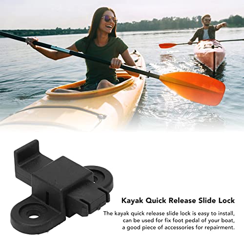 Tefola Cerradura Deslizante de liberación rápida para Barco, Accesorios de Pedal de Kayak Negro ABS para Barco de Pesca en Canoa