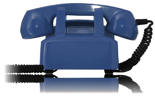 Teléfono Fijo Retro Vintage con Disco rotativo y Timbre metálico Creado por Opis Technology en Alemania - El Opis 60s Cable al Estilo de los Antiguos aparatos de los años Sesenta (Azul)