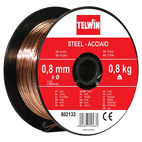 Telwin 802133 Bobina Hilo para soldar acero, 0.8 mm, 0.8 kg