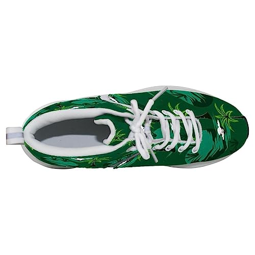 Tenis para correr para hombre, diseño de palmera tropical, color verde, tenis, entrenamiento, caminar, gimnasio, zapatos deportivos, Multicolor, 7 US