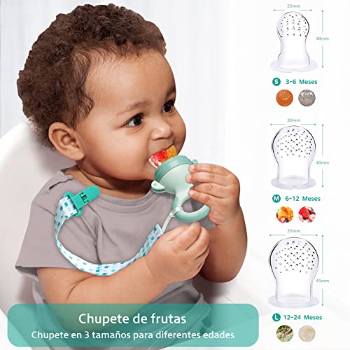 Termichy Alimentador de comida para bebés, alimentador de chupete de frutas para aliviar la dentición del bebé, cuchara de silicona suave para la primera etapa de la alimentación del bebé