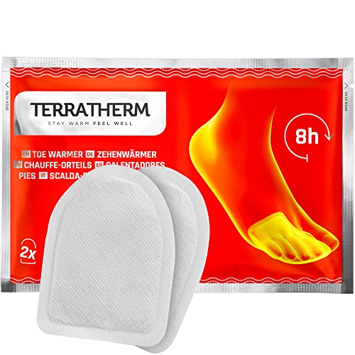 TerraTherm Calentador de pies Adhesivos, 8 Horas de pies cálidos, Plantillas calentadoras para pies adecuadas para Todo Tipo de Zapatos, extrapesos, cómodos y Suaves, Plantillas calefactoras y
