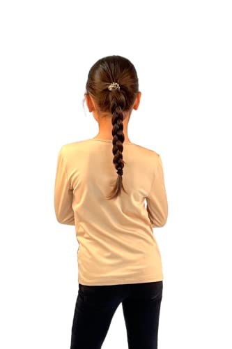 tex leaves Camiseta Interior Térmica para Niños Unisex - Cuello Redondo (as4, Age, 12_Years, Regular, Beige, 12 años)