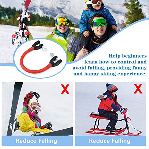 THATSRAD Conector de Punta de Esquí 22,5cm Conector Snowboards Table Ayuda de Entrenamiento de Esquí para Principiantes Enseña a Controlar la Velocidad, Conector Cuña de Goma Elástica para Esquí, Ski
