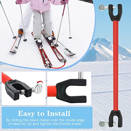 THATSRAD Conector de Punta de Esquí 22,5cm Conector Snowboards Table Ayuda de Entrenamiento de Esquí para Principiantes Enseña a Controlar la Velocidad, Conector Cuña de Goma Elástica para Esquí, Ski