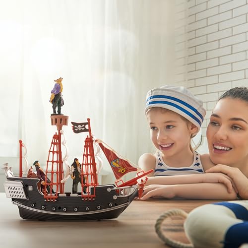 THE TWIDDLERS Barco Pirata con Figuras - Regalo Ideal para Niños Mayores a 5 Años