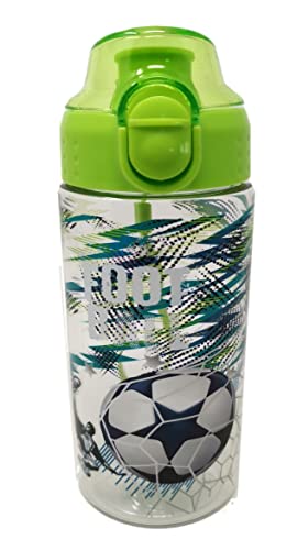 Theonoi Botella de agua a prueba de fugas para niños, irrompible, ligera, de Tritan sin BPA, 500 ml, para escuela, guardería, deportes (fútbol)
