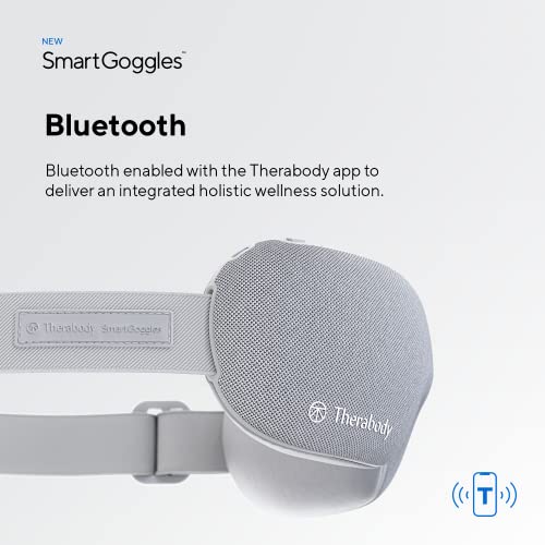 Therabody SmartGoggles, dispositivo masajeador de ojos con calefacción, máscara de vibración para aliviar el estrés con Bluetooth, 3 modos personalizados para aliviar la migraña y mejorar el sueño
