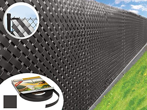 Thermoplast RAL7016 - Tira de protección para vallas de jardín, terraza, balcón, polipropileno, resistente a los rayos UV, 4,75 cm x 50 m, 2,38 m2, color antracita