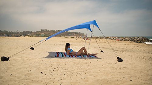 Tienda de campaña Neso Tents Beach con Ancla de Arena, toldo portátil Sunshade - 2.1m x 2.1m - Esquinas reforzadas patentadas(Bigaro Azul)