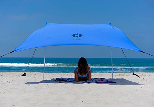 Tienda de campaña Neso Tents Beach con Ancla de Arena, toldo portátil Sunshade - 2.1m x 2.1m - Esquinas reforzadas patentadas(Bigaro Azul)