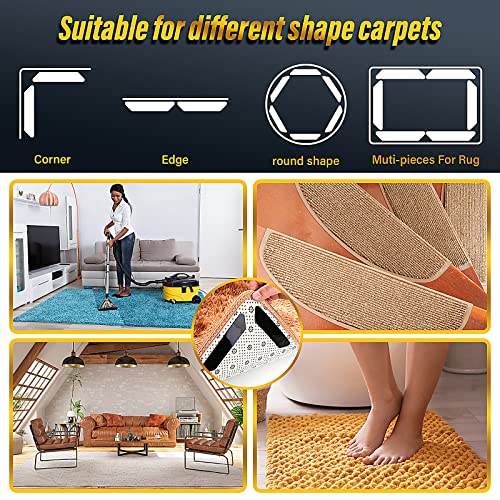 TIESOME Pinzas Antideslizantes para alfombras, 12 Unidades, Reutilizables Antideslizantes Lavables Antideslizantes alfombras alfombras alfombras de área