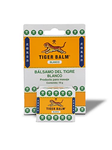 TIGER BALM BLANCO - Bálsamo de Tigre Efecto Frío - Producto para Masaje a Base de Mezclas de Ingredientes Herbales - para Uso Externo - 19g