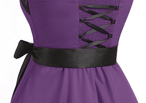 Timormode 10212 Vestido De Vintage 50s Cuello Halter Elegante Mujer Violeta S