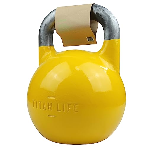 TITAN LIFE Pro Kettlebell Steel Competition 16kg Pesa Rusa, Unisex – Erwachsene, Yellow, One Size