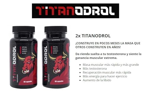 TITANODROL Premium, 2 paquetes, aumenta los niveles de testosterona, rápido crecimiento muscular, rápida quema de grasa, sin esteroides, ¡sin efectos secundarios!