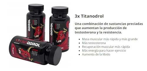 TITANODROL Premium, 3 paquetes, aumenta los niveles de testosterona, rápido crecimiento muscular, rápida quema de grasa, sin esteroides, ¡sin efectos secundarios!