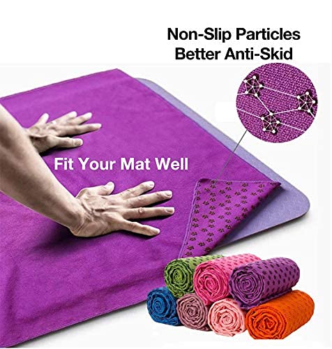 Toalla de yoga antideslizante y de secado rápido - Toalla de microfibra para yoga ideal para hot yoga [verde, 183 x 61 cm]