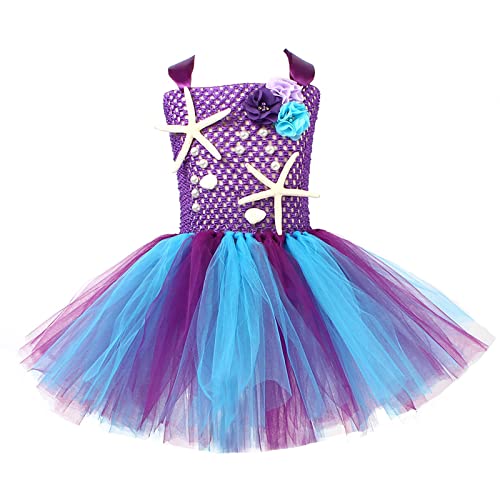 Toddler Girls Dress Summer Fashion Dress Princess Dress Casual Tutu Mesh Dress Outwear Vestido Azul Princesa Chica, morado, 10-12 años