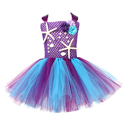 Toddler Girls Dress Summer Fashion Dress Princess Dress Casual Tutu Mesh Dress Outwear Vestido Azul Princesa Chica, morado, 10-12 años