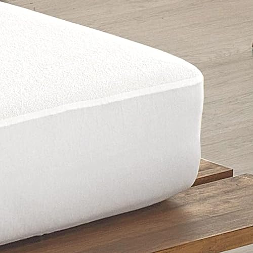 Todocama - Protector de colchón, de Rizo, Ajustable, 100% Impermeable con Tratamiento antiácaros, Fabricado con algodón biorgánico. (Cama 80 x 190/200 cm)
