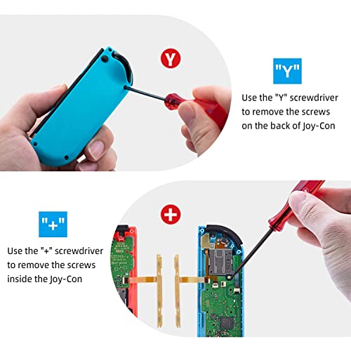 Tolesum Cable Flexible de Cinta de botón SL y SR para NS Switch/Switch OLED Joy-con,con 2 Destornilladores Herramientas de Reparación (Set)