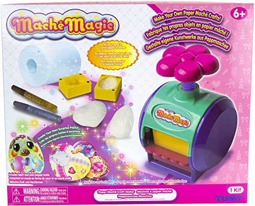 Tomy T12365 Mache Magic, juego de manualidades para niños, juguete para hacer papel maché, adecuado para niños y niñas a partir de 6 años, color rosa