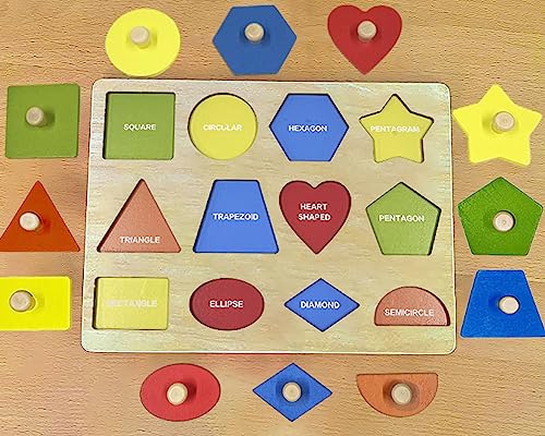 TOPEST Puzzles de Madera Infantil Juguetes Montessori Rompecabezas Niños Formas Geométricas Puzzles de Madera Juegos Montessori para Niños y Niñas 1 2 3 Años
