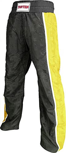 TopTen 1606-2200 Pantalones de esgrima, Adultos Unisex, Negro Y Amarillo, XX-Large