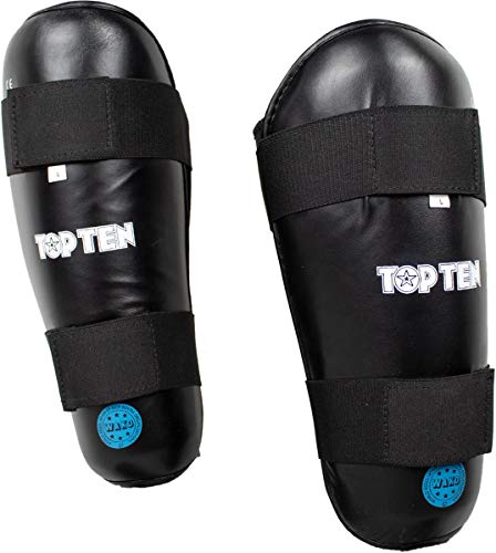 TopTen Wako Style - Espinilleras (Talla L), Color Negro