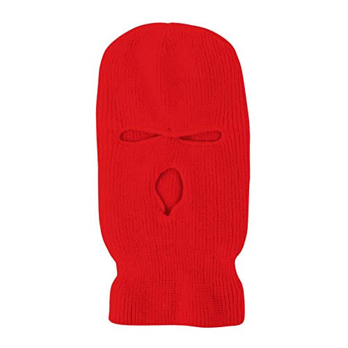 TopTie Pasamontañas de 3 Agujeros máscara Facial de esquí de Rojo Resistente al Viento y Transpirable Cubierta Completa para Hombres y Mujeres