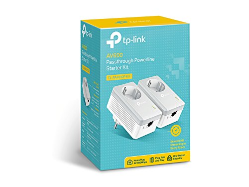 TP-Link Powerline Adapter Set TL-PA4010P KIT (600 Mbit/s, con enchufe, Fast Ethernet LAN, compatible con todos los adaptadores HomePlug AV/AV2 Powerline, transmisión rápida de datos)