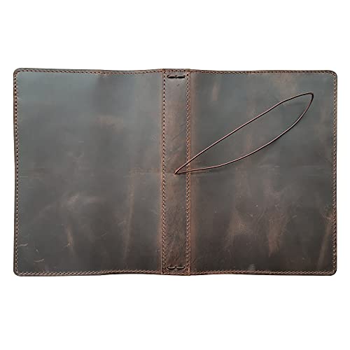 Travelers - Funda para cuaderno con bolsillos interiores, ranuras para tarjetas y soporte para bolígrafo, tamaño A5, color marrón oscuro