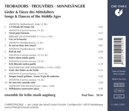 Trovadores: Canciones Y Danzas De La Edad Media / Ensemble Fur Fruhe Musik Augsburg