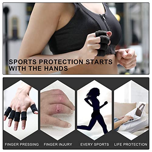 TSHAOUN 30 Piezas Protector elástico para dedos, Algodón Compresión Dedos Soporte Deportivos Protectores de Dedos Pulgar para Baloncesto Voleibol Bádminton, Ayuda para Artritis
